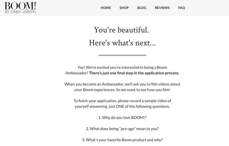 דף אינטרנט לתכנית שגריר ל- BOOM! מאת סינדי ג'וזף