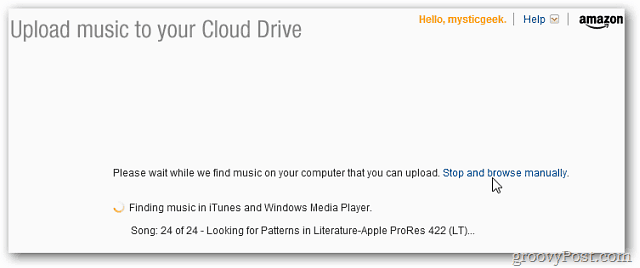 מעלה MP3 של נגן הענן של אמזון