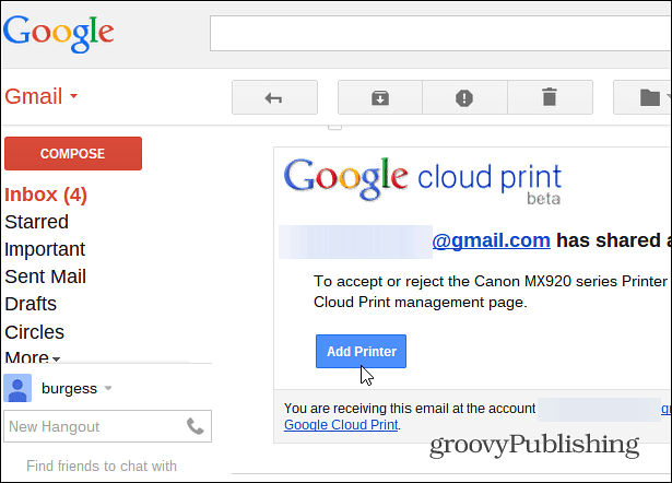 כיצד לשתף את המדפסת באמצעות Google Cloud Print