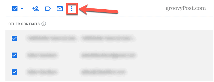 סמל שלוש נקודות של Gmail