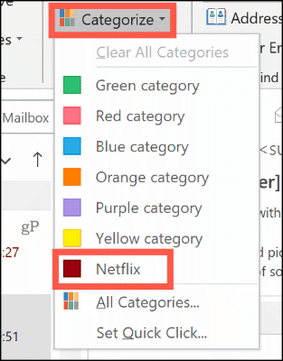 הגדר ידנית קטגוריית צבע ב- Outlook