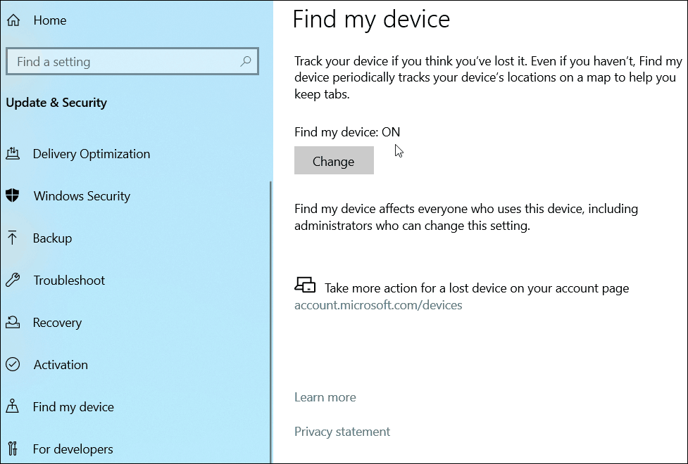 מצא את ההתקן שלי Windows 10