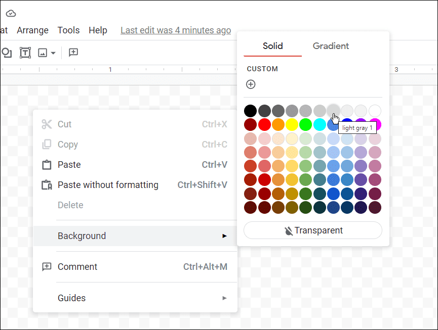 בחר צבע כרטיס כיצד ליצור כרטיסים ב-google docs