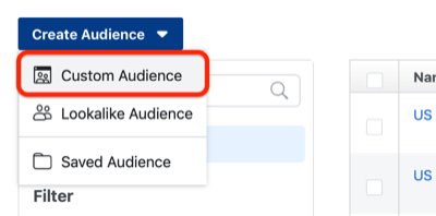 שלב 1 כיצד ליצור קהל מותאם אישית של פייסבוק