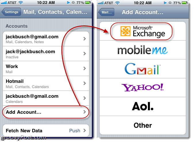 כיצד לסנכרן הודעות דוא"ל, אנשי קשר ויומנים של Hotmail עם האייפון שלך באמצעות ActiveSync (באמצעות Push!)