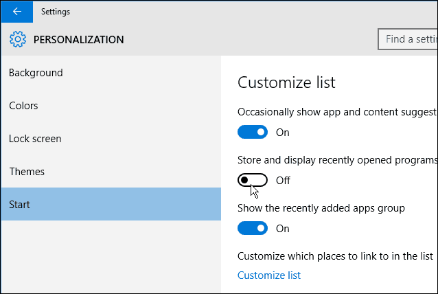 Windows 10: הסר פריטים מתפריט התחלה מהרשימה המשומשת ביותר