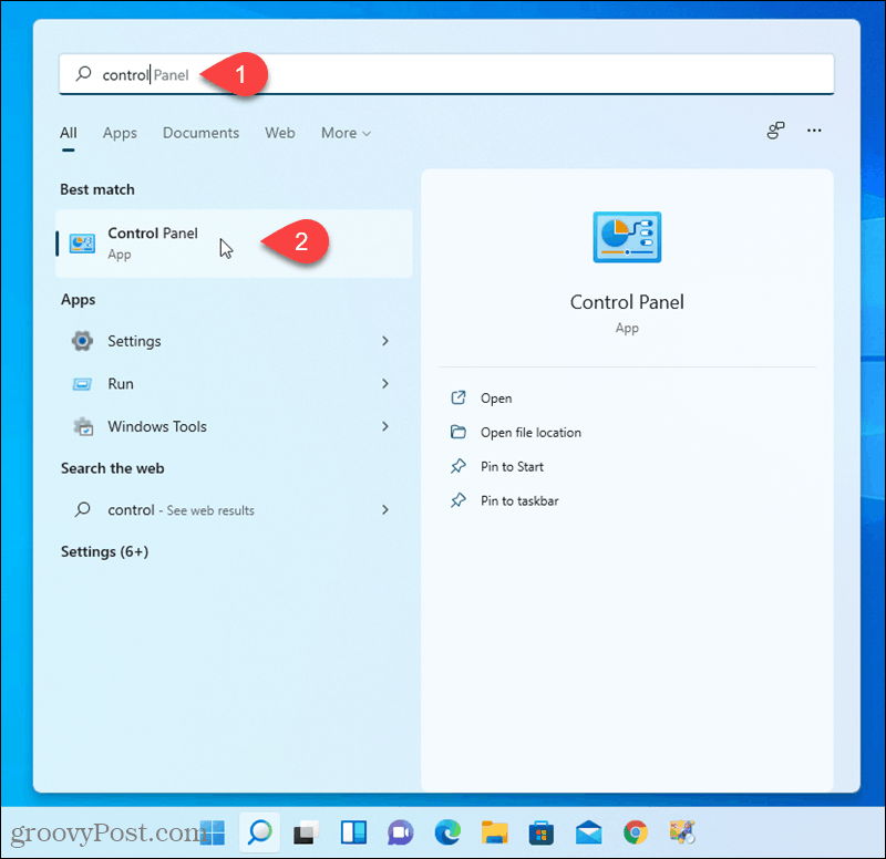 פתח את לוח הבקרה ב-Windows 11