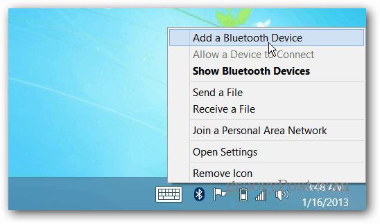 הוסף התקן Bluetooth