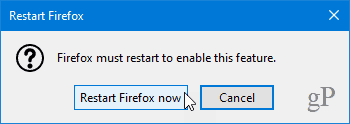 הפעל מחדש את Firefox