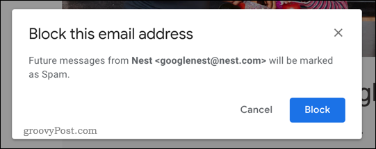 לחצן חסום ב- Gmail