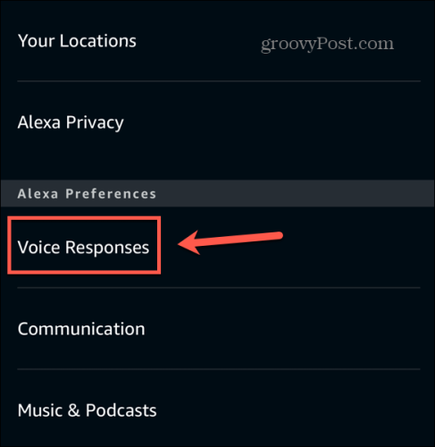 תגובה קולית של אפליקציית alexa