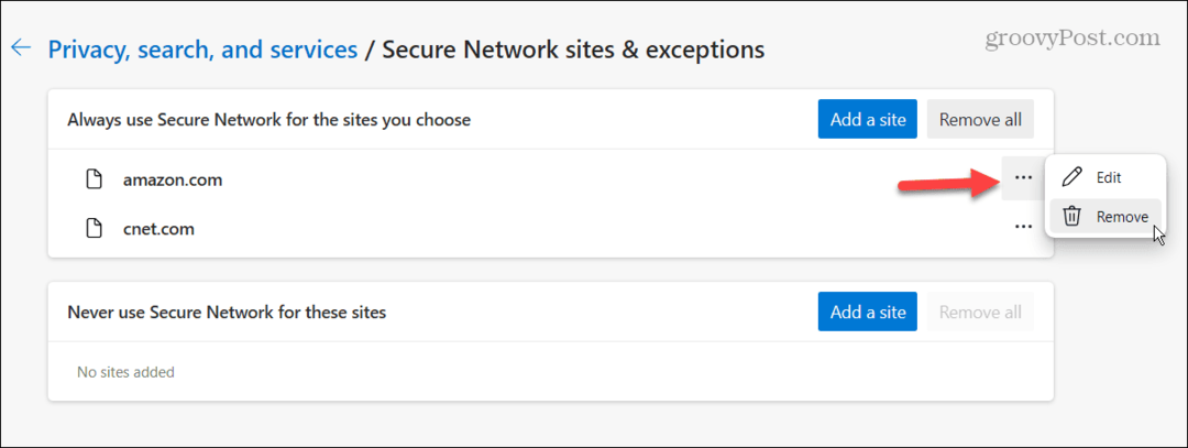השתמש ב- Microsoft Edge VPN