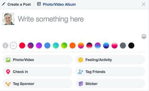 פייסבוק הרחיבה את מגוון אפשרויות צבע הרקע הזמינות לעדכוני סטטוס.