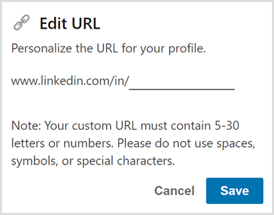 ערוך את כתובת האתר של פרופיל LinkedIn שלך.