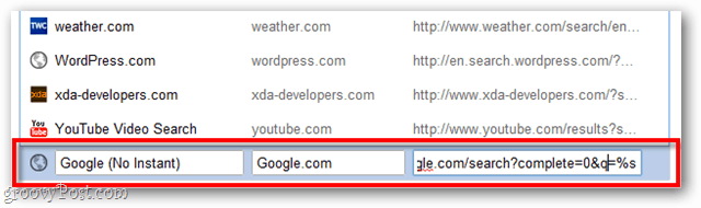 הוסף מנוע חיפוש ל- Google Chrome