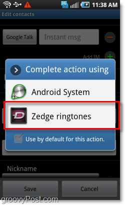 השתמש ב- zedge כדי להגדיר רינגטונים