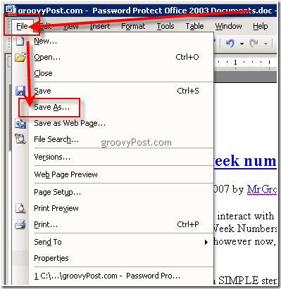 הגנה באמצעות סיסמה של Excel 2003 .xls