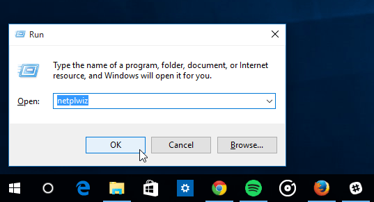 דיאלוג הפעלה של Windows 10