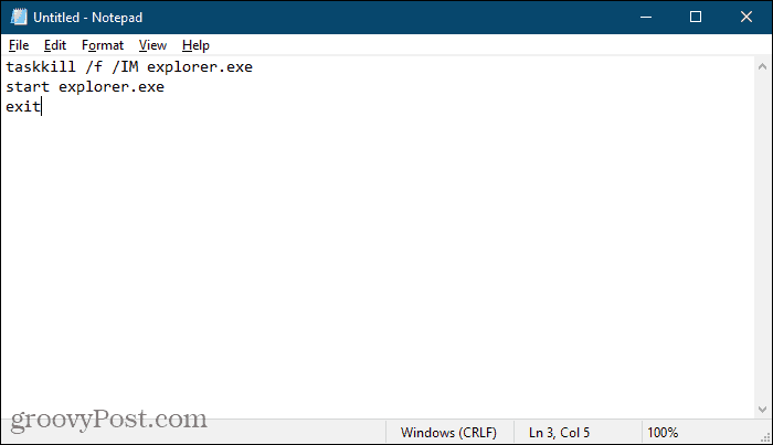 צור קובץ אצווה באמצעות פנקס רשימות ב- Windows 10
