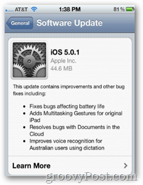 אפל משחררת את iOS 5.0.1 עם תגובות מעורבות
