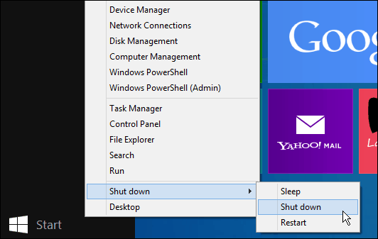 עדכון Windows 8.1 מקל על כיבוי