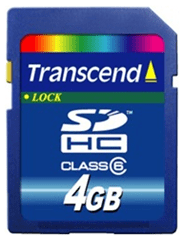 התעלה מעל כרטיס האבטחה SDHC קיבולת גבוהה 4GB זיכרון זיכרון