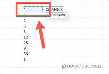 excel clean select cell