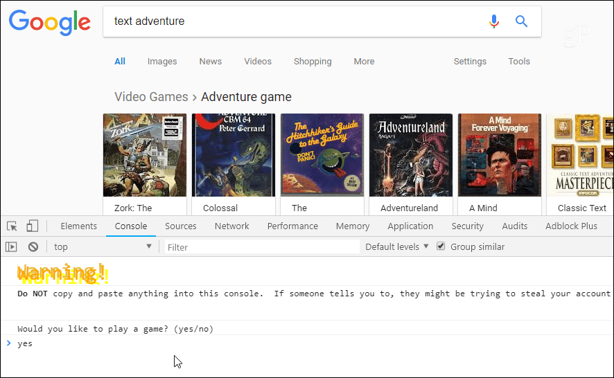 הרפתקאות טקסט של גוגל