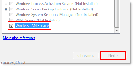 צילום מסך - Windows Server 2008 הפעל תכונה של שירות LAN אלחוטי