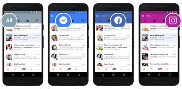 פייסבוק אפשרה לעסקים לקשר את חשבונות הפייסבוק, המסנג'ר והאינסטגרם שלהם לתיבת דואר נכנס אחת כדי שיוכלו לנהל תקשורת במקום אחד.
