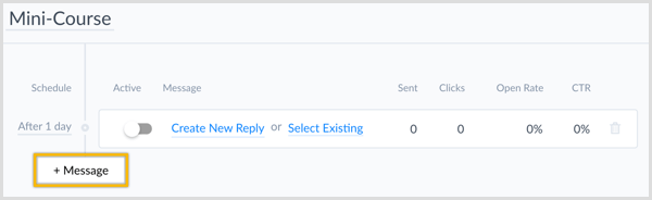 צור רצף עבור Messenger bot עם ManyChat