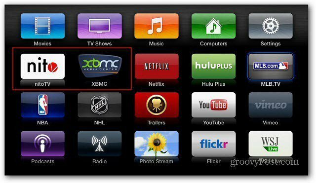 XBMC Nitro אייקונים Apple TV