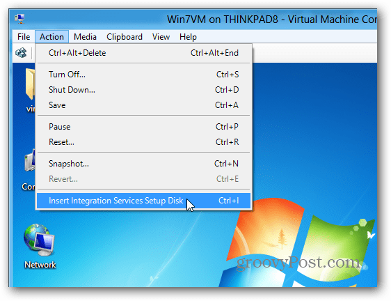 התקן שירותי אינטגרציה ב- Hyper-V VMs במערכת Windows 8