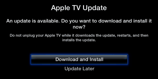עדכן את תוכנת Apple TV