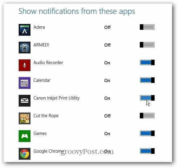 אפליקציות ספציפיות של Windows 8