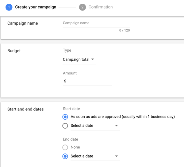 כיצד להגדיר קמפיין מודעות YouTube, שלב 8, להגדיר תקציב, לוח זמנים ואפשרות הצעה