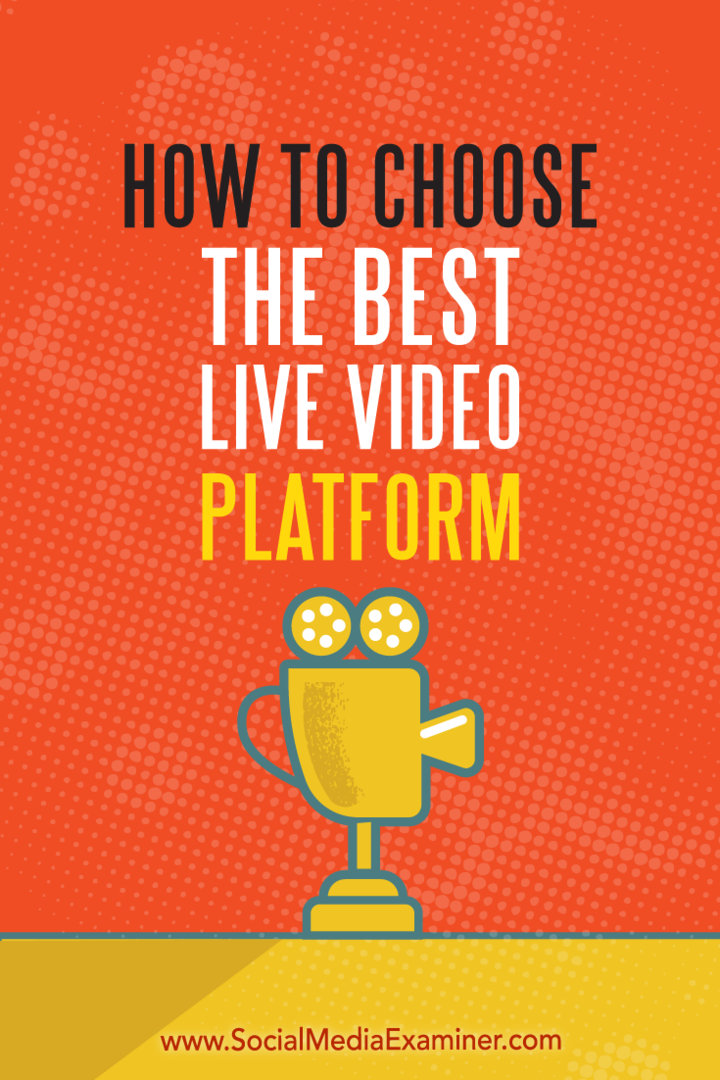 כיצד לבחור את פלטפורמת הווידיאו החיה הטובה ביותר: בוחן מדיה חברתית