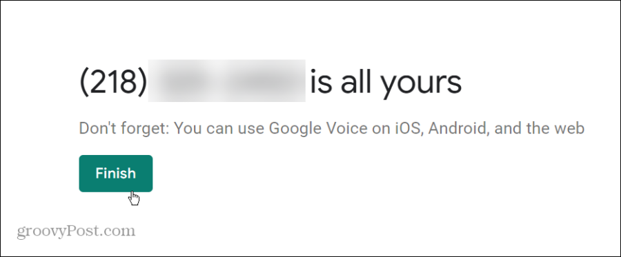 מספר Google Voice שלך