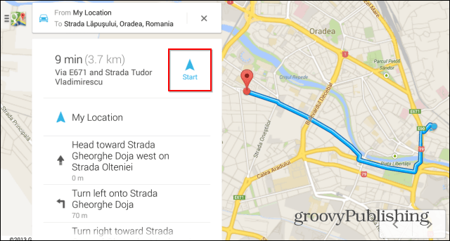 סיכת ניווט במפות Google של התחלה מהירה