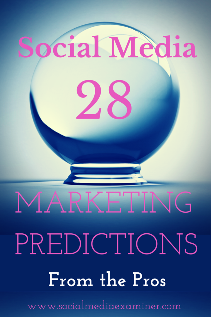 28 תחזיות שיווק ברשתות חברתיות לשנת 2015 מהמקצוענים: בוחן מדיה חברתית