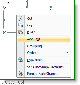 הוספת טקסט של Microsoft Word 2007