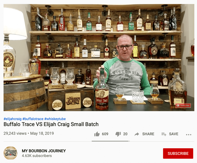 סרטון YouTube שלי ב- Bourbon Journey