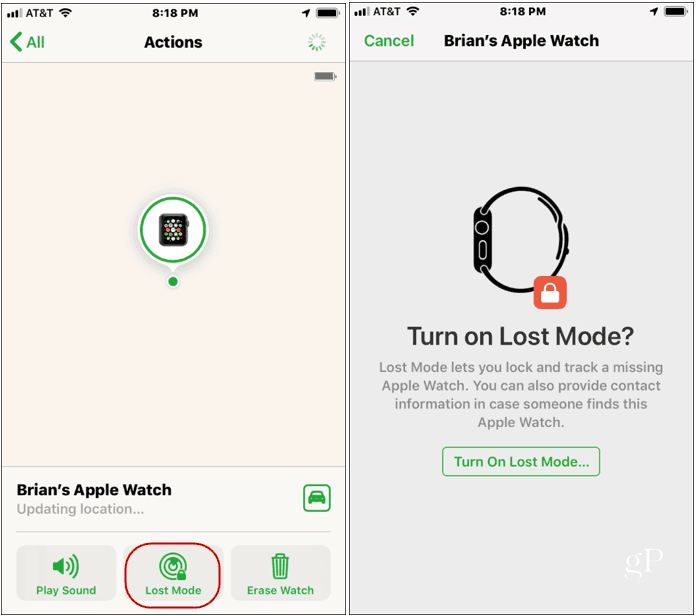 מצא את Apple Watch_Lost_Mode
