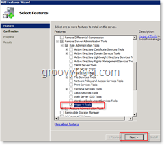 אפשר תכונת כלים של Hyper-V ב- Windows Server 2008