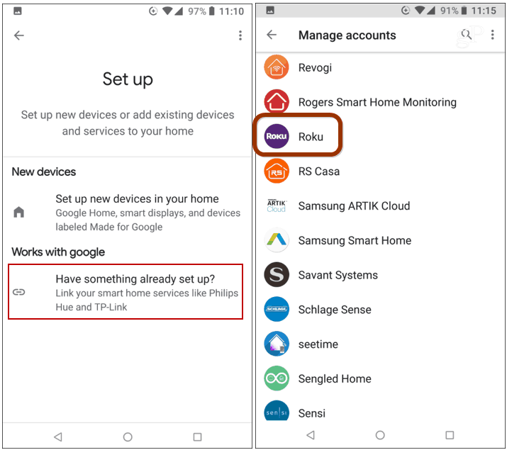 הגדר את Roku Google Assistant '