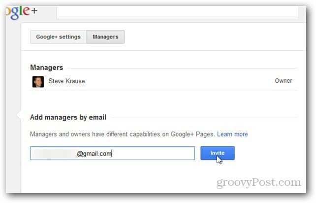 כיצד להוסיף מנהל או מנהל לדף Google+