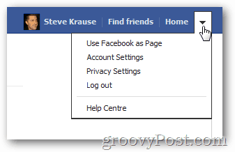 תפריט אפשרויות בפייסבוק