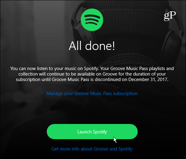 5 העבר סיום השקה Spotify