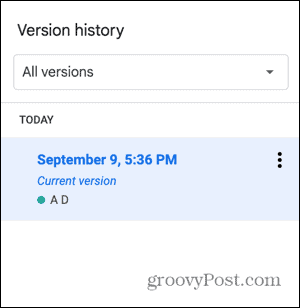 google docs היסטוריית גרסאות ריקה