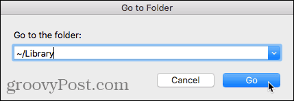 עבור לתיבת הדו-שיח תיקיה ב- Finder ב- Mac